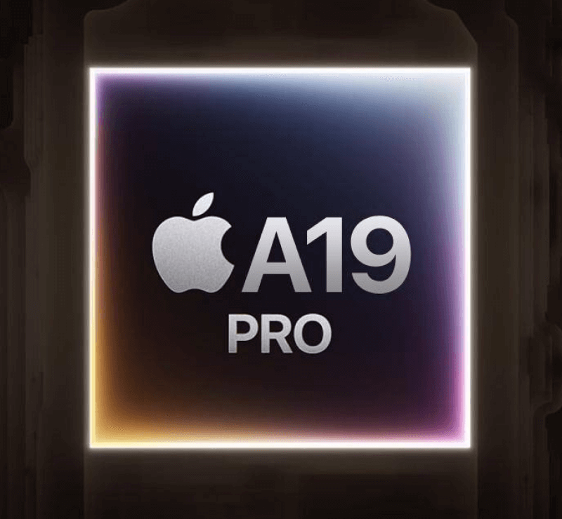 Nahaufnahme des Apple A19 Pro Chips, der im iPhone 17 Pro verbaut ist.